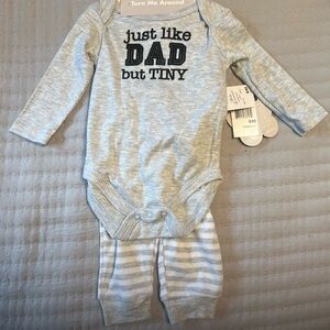 Gray Baby Bodysuit and Pants Set